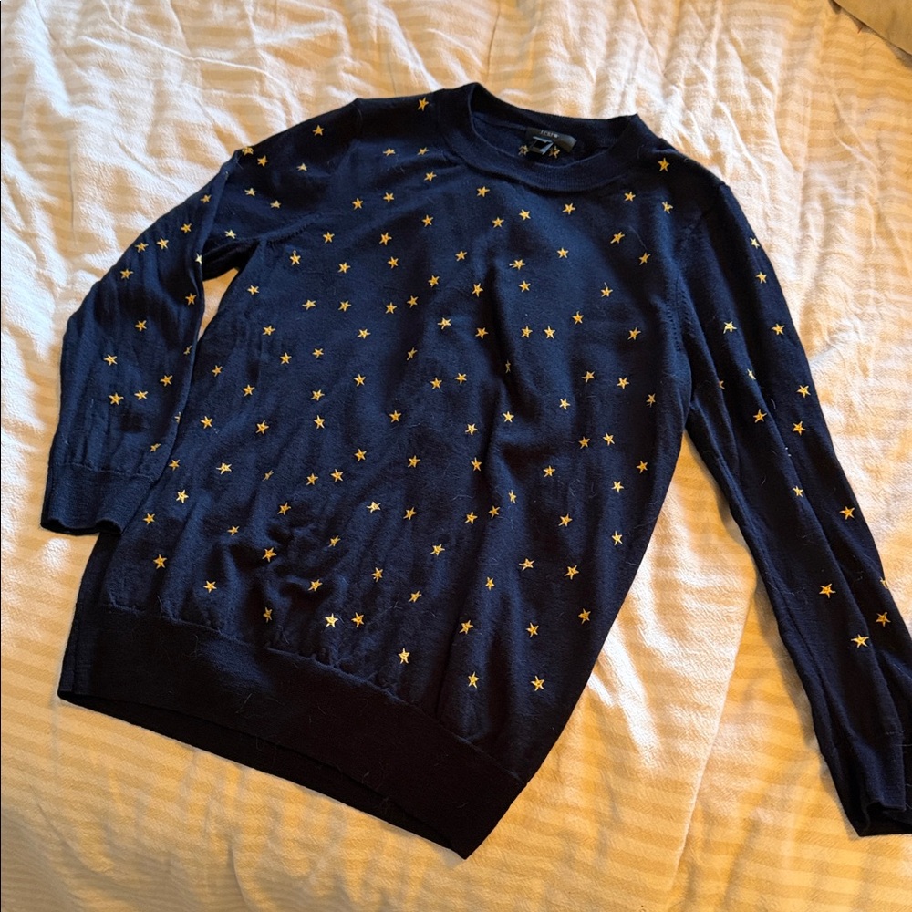 J. Crew Navy Knit Sweater with stars